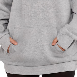 เสื้อสเวตเตอร์คอกลมผ้าฝ้ายธรรมดาไซส์ใหญ่พิเศษเสื้อฮู้ดสั่งตัด - Product Image 5
