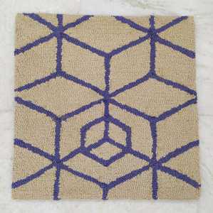 พรมปูพื้นพื้นที่ทำจากขนสัตว์สีฟ้าดีไซน์หกเหลี่ยมรูปทรงเรขาคณิตสำหรับใช้ในบ้านสำนักงาน - Product Image 1