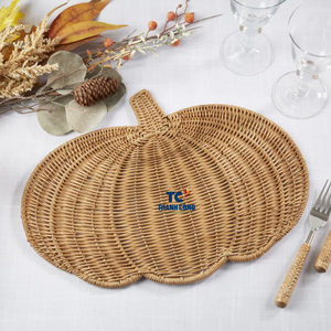 แผ่นรองฟักทองหวายตกแต่งทันสมัยเหมาะสำหรับการเก็บเกี่ยวอาหารวันหยุดฤดูใบไม้ร่วงงานแต่งงานงานเลี้ยงใช้ที่บ้านหรือบนโต๊ะ - Product Image 1