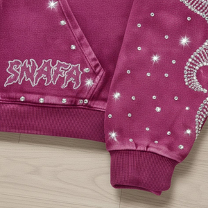 Nueva llegada, ropa de invierno cálida, chándal con pedrería, logotipo personalizado de alta calidad, chándales de algodón transpirable con pedrería para hombre - Product Image 6