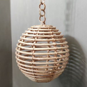 Lámpara colgante de ratán redonda de gran oferta con pantalla de estilo moderno y antiguo hecha a mano para decoración del hogar y la habitación patrón rústico - Product Image 4