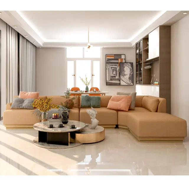 Avrupa standart kalite deri köşe kanepe destek markalaşma özelleştirme/kanepe ev mobilya oturma odası için Viet Nam