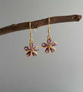 Pendientes de Amatista con Cambio de Color Natural Púrpura, Chapados en Oro de 18k, Plata de Ley, Corte Pera, Estilo Victoriano Vintage, Elegantes - Product Image 1