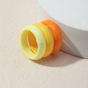 New Classic Design Candy Color Resin Irregular <b>Rings</b> Set Fashionable Geometric Colorful <b>Stacking</b> Finger <b>Rings</b> KISWAH CRAFT - Product Image 3