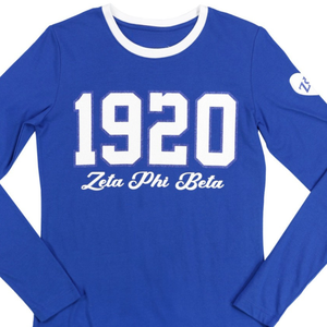 Zeta Phi Beta 1920 T-shirt à manches longues broderie en coton bleu royal vêtements de vie grecs chemise de sororité collégiale personnalisée - Product Image 5