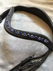 High Quality Leather Horse Bridle Horse Racing Leather Bridle and Horse Bridle with Metal <b>Hardware</b> Leather with Crystal - Product Image 3