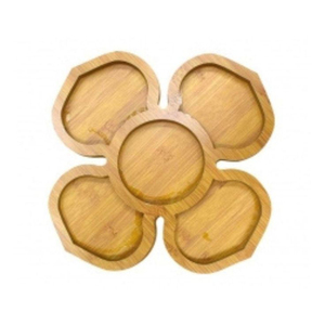 Plateau à collation en bois naturel fait à la main Design floral Unique décor à la maison ustensiles de cuisine bol à noix/plat à bonbons/divisé servant la restauration - Product Image 4