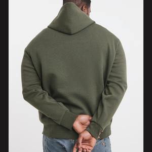 Sweat à capuche sans stingless de haute qualité pull en polaire épaisse surdimensionné lâche personnalisé 350gsm sweat à capuche court grande taille sweats à capuche pour hommes - Product Image 3