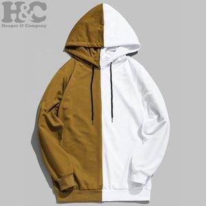 Sudaderas con Capucha Personalizadas al por Mayor para Hombre, Corte Regular, Estilo Urbano de Invierno, Estampado Mitad Negro Mitad Blanco - Product Image 1