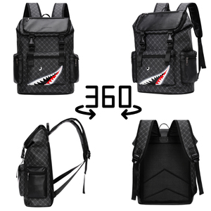 กระเป๋าเป้สะพายหลังผู้ชายทันสมัย ทำจากหนัง PU พร้อมซับในไนลอน ช่องเสียบ USB และดีไซน์กันน้ำ - ความจุขนาดใหญ่ เหมาะสำหรับพักค้างคืน - Product Image 3