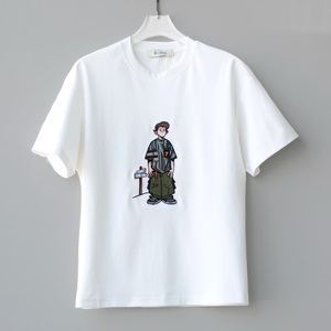 Camiseta de Manga Corta con Cuello Redondo para Hombre, Logotipo Personalizado, Algodón Suvin, Ajuste Holgado, Color Sólido de Alta Calidad - Product Image 4