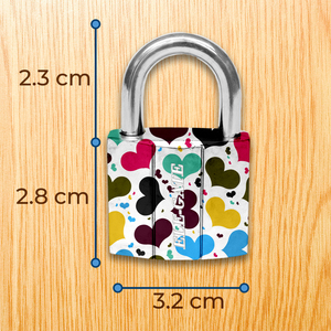 Lucchetto in Lega di Zinco Bianco da 32mm con Motivo a Cuore, Combinazione Numerica a Chiave, Funzione Impermeabile, Dimensione 70mm - Product Image 2