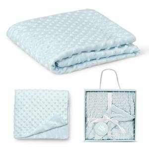 Couverture en polaire verte 80 x 110 cm, tissu polaire tissé en corail avec motif à pois - Product Image 1