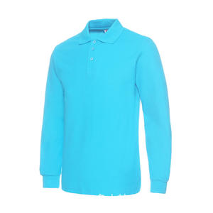 Otoño estilo coreano Slim Polo sudadera OEM logotipo personalizado de manga larga 65% poliéster 35% algodón Color sólido solapa tejido de punto - Product Image 4