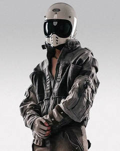 แจ็คเก็ตแฟชั่นไซเบอร์พังค์สำหรับผู้ชายเสื้อกันลมมีฮู้ดสีดำกันน้ำ - Product Image 5