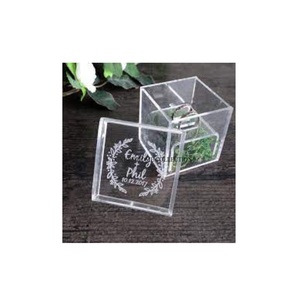 Mini petites cartes acryliques standard anneaux et boucles d'oreilles boîte de rangement boîte de cadeaux de mariage et d'anniversaire pour la boîte de vaisselle de Table en gros - Product Image 1
