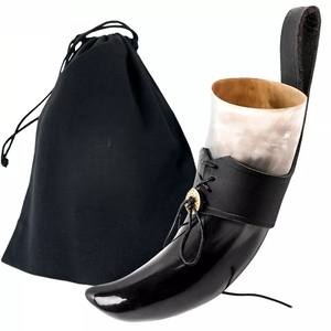 เขาสัตว์วิกกิ้งทำมือเป็นมิตรกับสิ่งแวดล้อม พร้อมสายหนังสัตว์ทำมือ สำหรับของที่ระลึก ราคาขายส่ง - Product Image 1