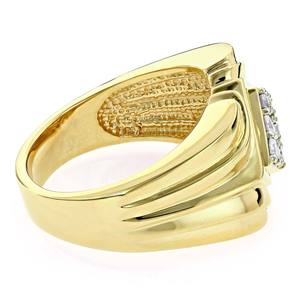 Luxury Round Moissanite Square Halo Style Diamond <b>Ring</b> <b>Crafted</b> In S925 Sterling Silver - Product Image 3