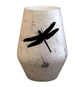 Maceta de hierro grande moderna con cuerpo redondo, maceta blanca esmaltada, pegatina, pantalla de jardín grabada personalizada para el hogar - Product Image 2