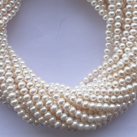 Perles d'eau douce naturelles de 5 mm et 6 mm, couleur crème, coupées lisses, pour la création de bijoux, certifiées IGI, qualité AAA