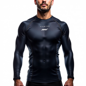 Protector de erupción de manga corta y completa con ajuste de compresión Premium para MMA y lucha personalizada estilo sublimado kimono de jiu jitsu - Product Image 3