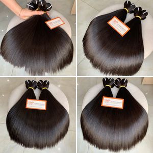 Cheveux bruts vietnamiens super doublement étirés, faisceaux de cheveux lisses de couleur naturelle à double trame, prix de gros à la machine à double trame - Product Image 4