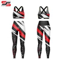 Ensemble 2 pièces de vêtements de sport confortables pour femme, taille plus, respirant, avec logo personnalisé, pour la gym et le yoga, taille élastique, vente en gros
