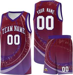 2025, camiseta de baloncesto de EE. UU. para hombre, malla de poliéster transpirable, conjuntos cortos de talla grande, uniformes de baloncesto con estampado por sublimación - Product Image 1