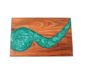 Vente en gros planche à déjeuner en bois d'olivier et en résine époxy planche à découper en bois de charcuterie planche à découper en résine pour décor de cuisine restaurant - Product Image 5