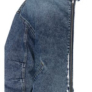 Chaquetas de mujer lisas con diseño de dos bolsillos y cremallera completa de material vaquero de alta calidad OEM para invierno - Product Image 6