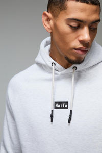 OEM Premium Heather <b>Grey</b> Regular Sleeve Hoodies Men 100% Cotton Brushed Fleece Pullover Drawstring Streetwear Winter Embroidered - Product Image 3