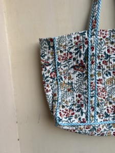 Meilleur coton main bloc imprimé sac matelassé filles fête porter femmes Shopping sac fourre-tout sac d'épicerie épaule - Product Image 2