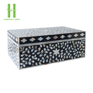 Produit de haute qualité en gros de nacre et incrustation de résine boîte à mouchoirs vadrouille résine porte-mouchoirs OEM fabriqué au Vietnam - Product Image 4