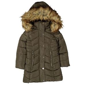 Madden <b>Girl</b> Junior's Green Puffer <b>Coat</b> Hooded Faux Fur Trim Long Formal Casual <b>Outwear</b> Size Small Printed Cotton for Toddlers - Product Image 1
