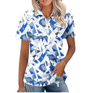 Polo de Sublimación para Mujer, Tendencia Superior, Secado Rápido, Impresión de Logotipo, Talla Ajustable, 100% Poliéster - Product Image 2