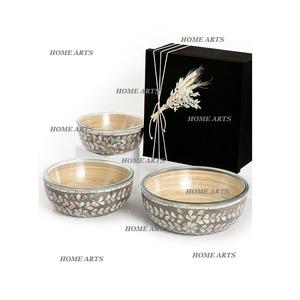 Diseñador MOP Trabajo Fechas Cuencos Chocolates de madera y vidrio hechos a mano Cuenco para servir del mejor exportador de la India - Product Image 5