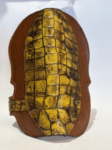 Vintage Genuine Leather Button Closure Long <b>Wallet</b> Card <b>Holder</b> with Croco Pattern and Large Capacity Men's Alejandro Yeo - Product Image 5