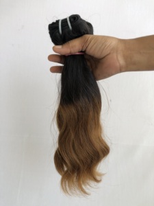 Directo indio de alta calidad 14 ''para mechones ondulados Ombre extensión de cabello Remy virgen de templo indio crudo precio al por mayor de un solo donante - Product Image 5