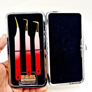 New Professional Double Tune <b>Colour</b> Eyelash Extension Tweezers <b>Set</b> Perfect Grip Smooth Tips Stainless Steel Anti-Magnetic - Product Image 5