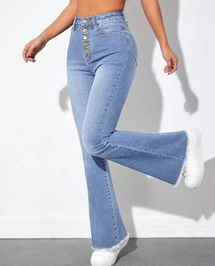 Fabricant OEM Poche Taille Haute Streetwear 2025 Denim Dames Long Large Denim Pantalon Pour Femmes Jeans Conception Personnalisée - Product Image 5