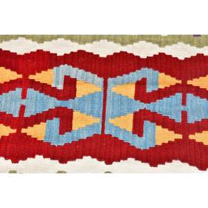 Alfombra Turca de 2.4x3.7 pies, Alfombra de Lana Vintage Roja Ombré - Product Image 5