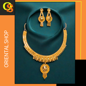 ชุดต่างหูสร้อยคอพร้อมต่างหูชุบทอง22K ชุดเครื่องประดับชุดสร้อยคอต่างหู - Product Image 2