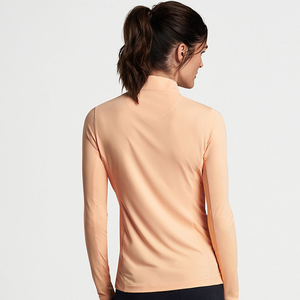 Jersey largo personalizado 1/4 con cuello levantado y cremallera, transpirable, de secado rápido, de Color sólido, para Golf, Sudadera de cuello simulado para mujer para niñas - Product Image 3