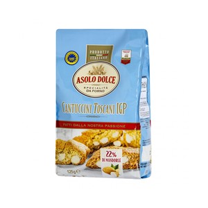 Asolo Dolce G.125 Cantucci alle Mandorle Croccanti, Biscotti Premium Italiani, Modello 103545, Confezione da 12 Pezzi, Prodotti in Italia - Product Image 1