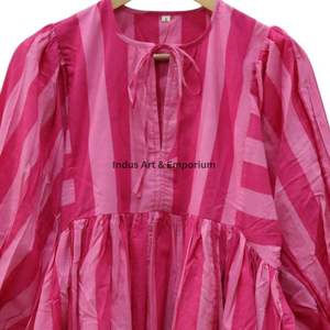 Hermoso Vestido de Algodón con Estampado Floral, Vestido para Uso Casual, Vestido con Estampado a Mano - Product Image 5