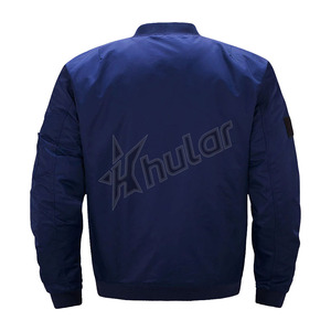 Custom <b>Blue</b> MA1 Flight Oversize Bomber Jacket for <b>Men</b> Thick Fashionable Stand Collar Street Style Outdoor Gear for Winter - Product Image 2