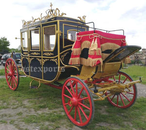 Cochecito de caballos estilo calabaza Vintage/Buggy cochecito de caballos estilo calabaza de madera Vintage boda novia y novio Cenicienta Buggy - Product Image 3