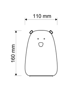 Luce notturna a LED in silicone con USB, orso bianco, 10 modalità di illuminazione (F-Bright 2400613-BL) - Product Image 3