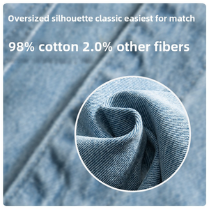 แจ็คเก็ตยีนส์ผู้ชายทรงโอเวอร์ไซส์สไตล์เรโทรติดกระดุมแถวเดียวแบบสปริงใหม่สั่งทำพิเศษจากโรงงาน (OEM) - Product Image 4