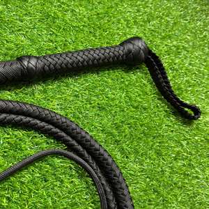 Fouet d'équitation en cuir de vache à 12 tresses, léger, avec poignée souple, fouet de ventre et de soutien, 6, 8, 10, 12 pieds, vente en gros - Product Image 3
